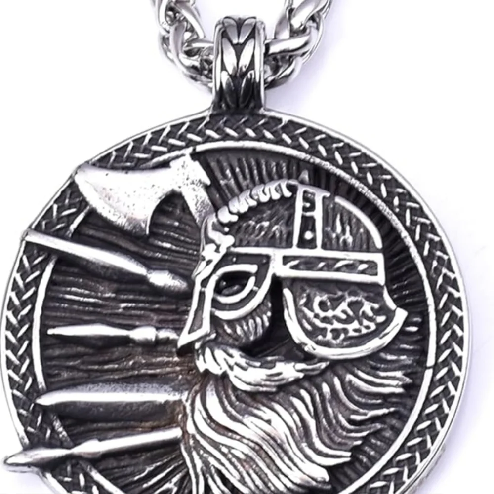 Viking Warrior Silver Pendant Necklace